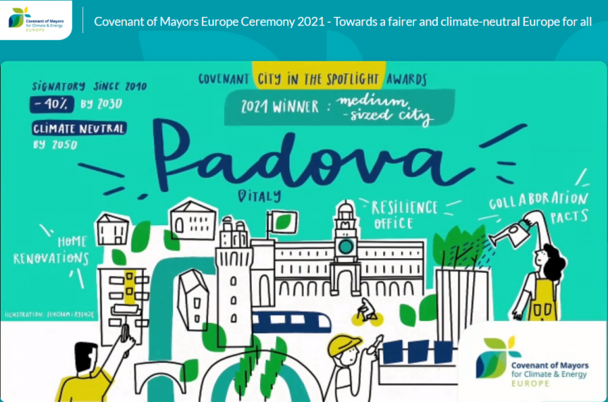 Il Comune Di Padova Grazie Al PAESC Vince Il Premio Coventant Of Mayors Europe Award